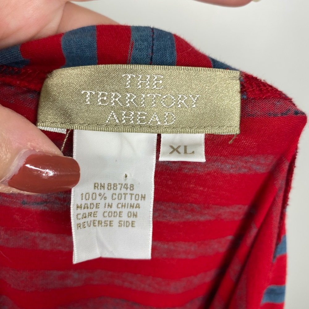 The Territory Ahead Lightweight Cardigan Sz. XL Red Stripe - Picture 10 of 12